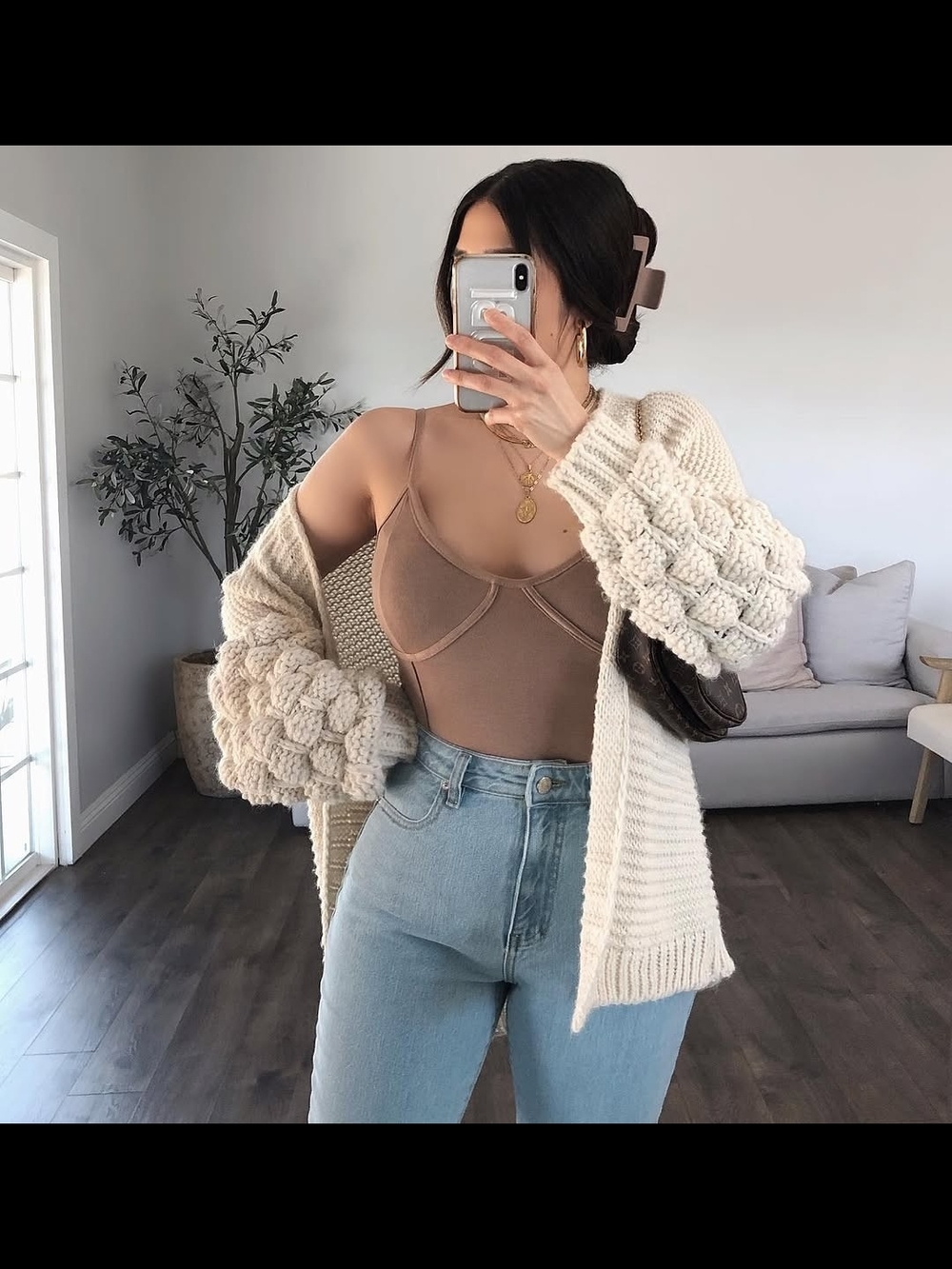 Cream Chunky Cable Knit Open-Front Women's Sweater Cardigan